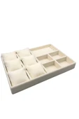 Oslo Model Süet Kaplama Krem Renk 24/34 Cm  Yastıklı Takı Sergileme Standı - 3