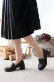 Kadın Victorya Siyah Cilt 6 cm Topuklu Lofer Ayakkabı - 4