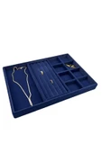 Lizbon Model Süet Kumaş Lacivert Renk 24/34 Cm Takı Sergileme Standı - 1