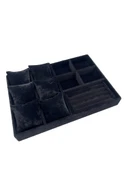 Oslo Model Süet Kaplama Siyah Renk 24/34 Cm Yastıklı Takı Sergileme Standı thumbnail 2