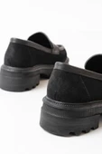 746-759 Siyah Süet Günlük Yüksek Tabanlı Loafer Ayakkabı - 5