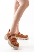 745-771 Taba Süet Kadın Günlük Yüksek Tabanlı Loafer Ayakkabı thumbnail 1