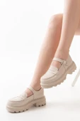 745-771 Bej Kadın Günlük Yüksek Tabanlı Loafer Ayakkabı thumbnail 6
