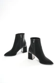 DNZ-409 Siyah Fermuarlı Topuklu Kadın Günlük Bot thumbnail 4
