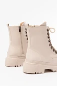 812-2121 Bej Bağcıklı Fermuarlı Günlük Kadın Bot - 5