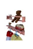 RealWood AHŞAP ÇOCUK ODASI ASKILIK VE MONTESSORİ KİTAPLIK RAF 2'Lİ 55 CM. - 1