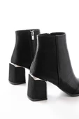 DNZ-410 Siyah Fermuarlı Topuklu Kadın Günlük Bot - 5
