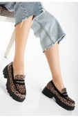 746-759 Leopar Günlük Yüksek Tabanlı Loafer Ayakkabı thumbnail 1