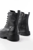 812-356 Siyah Bağcıklı Fermuarlı Günlük Kadın Bot - 5