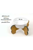 RealWood Suya Dayanıklı, Ahşap,Tekli,Seramik Kaseli Kedi-Küçük Irk Köpek Mama ve Su Kabı Stantı- 400 ml. - 4