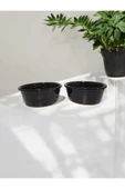 RealWood Köpek Su Ve Mama Kabı - Seramik Siyah Kase - 2'li Büyük Irk - 19cm - 2*1000ml - 1