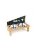 RealWood Özel İsim Baskılı, Ahşap, Çelik Kaseli Kedi - Küçük Irk Köpek Mama Ve Su Kabı thumbnail 3