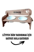 RealWood Kedi&köpek Su Ve Mama Kabı-özelisimbaskılı-meşe-meşemdf-2kademe-küçükortaırk-seramikbeyazkase-2*400 - 1