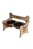 RealWood Köpek Su & Mama Kabı-isim Baskılı-suya Dayanıklı Ceviz-3 Kademeli Kemik Mod-seramik Siyah K-2*1000ml - 5