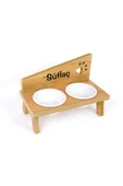 RealWood Özel Isimli Seramik Kaseli Kedi- Köpek Mama Ve Su Kabı Stantı-atlantik Çam - 4