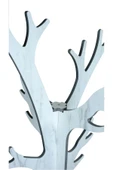 RealWood Ahşap Ayaklı Portatif Askılık, Elbise Askılığı, Anahtarlık, Portmanto Askılık Beyaz - 4