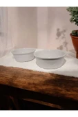 RealWood Köpek Su Ve Mama Kabı - Seramik Beyaz Kase - 2'li - Büyük Irk - 19cm - 2*1000ml - 3