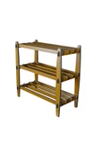 RealWood Ahşap Dekoratif Ayakkabılık, Portatif Ayakkabılık, Çok Amaçlı Dekoratif Raf 3 Katlı - 4
