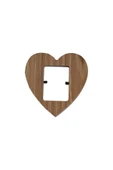 RealWood Ahşap Kalpli Duvar Fotoğraf - 3'lü Resim Çerçevesi - Ceviz CDF - 2