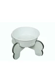 RealWood Suya Dayanıklı, Ahşap,Tekli,Seramik Kaseli Kedi-Küçük Irk Köpek Mama ve Su Kabı Stantı- 400 ml. - 1