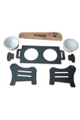 RealWood Özel İsimli Seramik Kaseli Ahşap Kedi-Köpek Mama ve Su Kabı Stantı - 4
