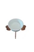 RealWood Seramik Kaseli Ahşap Ayaklı Tekli Büyük Irk Köpek Mama/su Stantı-1000 Ml. - 2