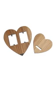 RealWood Ahşap Kalpli Fotoğraf - Resim Çerçevesi Çift Resimli - Ceviz CDF - 3