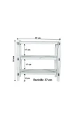 RealWood Ahşap Dekoratif Ayakkabılık, Portatif Ayakkabılık, Çok Amaçlı Dekoratif Raf 3 Katlı-BEYAZ - 1