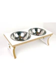 RealWood Ahşap Çelik Kaseli Büyük Irk Köpek Mama-su Kabı Stantı-2*1000 Ml. - 2