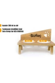 RealWood Özel Isimli Seramik Kaseli Kedi- Köpek Mama Ve Su Kabı Stantı-atlantik Çam - 1