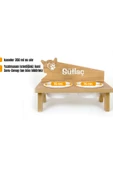 RealWood Seramik Kaseli, Özel İsimli, Ahşap Kedi-Köpek Mama ve Su Kabı Stantı-2*400 ml. - 5