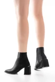 DNZ-410 Siyah Fermuarlı Topuklu Kadın Günlük Bot - 2