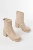 767-3040 Bej Günlük Kalın Topuklu Kadın Bot thumbnail 3
