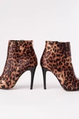 VRT-4802 Leopar Yüksek İnce Topuklu Fermuarlı Kadın Bot thumbnail 5