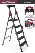 Perilla Comfort 4+1 Basamaklı Kolay Taşınır Tutamaçlı Profil Metal Merdiven thumbnail 1