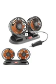 Araç Içi Vantilatör 360 Derece Dönebilen Torpido Üstü Çift Başlıklı Vantilatör 12 v Uyumlu Soğutucu Fan thumbnail 2
