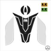 Kawasaki Z900 2025 ile Uyumlu Kaydırmaz 6D Karbon ve Şeffaf 12 Parça Tank Pad Seti GC72 thumbnail 1