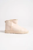 JET-JOLIE Bağcıksız Düz Taban İçi Kürklü Kısa Süet Kadın Bot SKT - Krem thumbnail 6