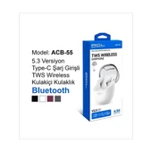 ACL ACB-55 5.3 Versiyon Type-C Şarj Girişli TWS Bluetooth Kulakiçi Kulaklık Ekstra Uzun Şarj - 1