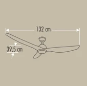 CATA Zürih Ledli Tavan Vantilatörü 40w Aydınlatma 70w Fan Kumandalı Dekoratif 3 Kanat - 4