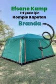 - 1 Oda + 1 Salon Çadır İçin Komple Kapalı Branda (Sadece Branda) - Yeşil - 1