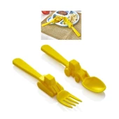 Figürlü Mama Çatal Kaşık Seti - Sarı - 1