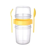 Çift Hazneli - Çatal Kaşıklı Portatif Müsli -Atıştırmalık Kabı 1100 ML - 9