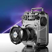 Mecha Tarzı Bluetooth Hoparlör Taşınabilir Subwoofer Mini Kablosuz Şarjlı Bas Müzik Çalar Ses Kutusu - 4