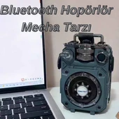 Mecha Tarzı Bluetooth Hoparlör Taşınabilir Subwoofer Mini Kablosuz Şarjlı Bas Müzik Çalar Ses Kutusu - 3