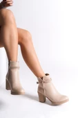 JET-JULY Fermuarlı Ortopedik Taban Topuklu Kadın Bot CTT - Ten thumbnail 1