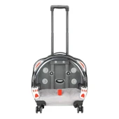 Şeffaf Tekerlekli Kedi Köpek Taşıma Valizi Çekçekli Büyük Model Açık Gri - 1