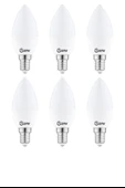 ZMR 120/B.30 6’lı 7W Buji LED Ampul 3000K Günışığı E14 Duy Enerji Tasarruflu ve Uzun Ömürlü Aydınlatma - 1