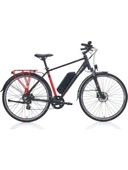 Carraro E-Line eLife 2.1 HD Fren 7 Vites 28 Jant Elektrikli Şehir Bisikleti Mat Siyah Kırmızı 47 Kadro thumbnail 1