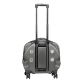 Şeffaf Tekerlekli Kedi Köpek Taşıma Valizi Çekçekli Büyük Model Koyu Gri - 2